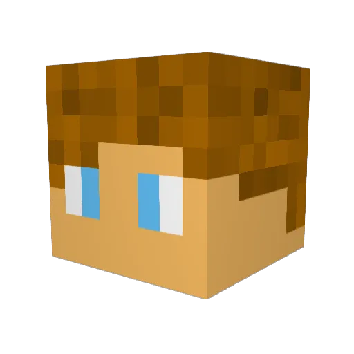 gqwn Minecraft avatar head, 3D render