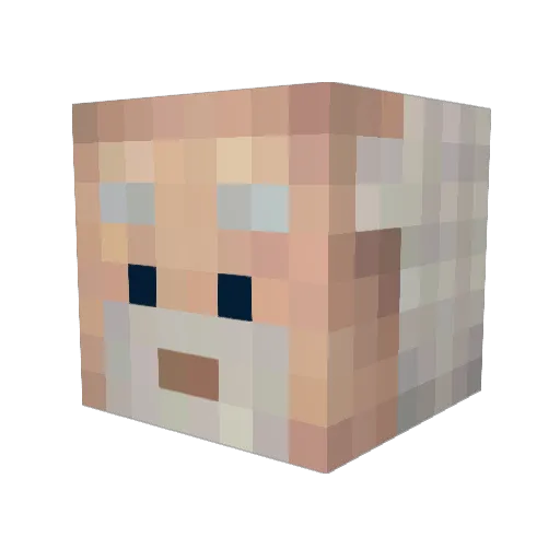 gramps68 Minecraft avatar head, 3D render