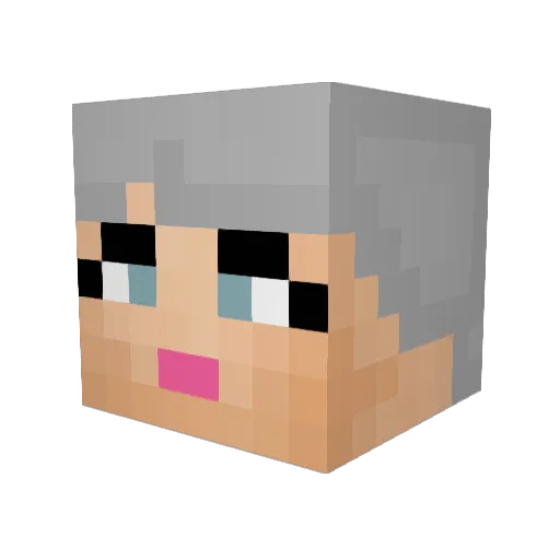 grannybuilder Minecraft avatar head, 3D render