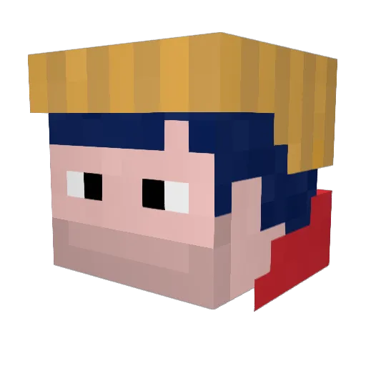 graq_ Minecraft avatar head, 3D render