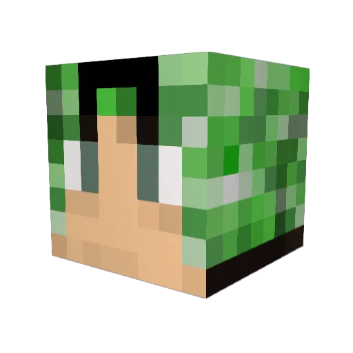 grasiani Minecraft avatar head, 3D render