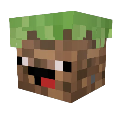 grassblock15 Minecraft avatar head, 3D render
