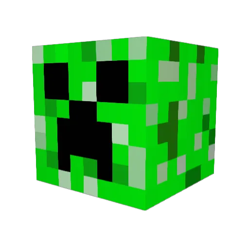 grasswhole Minecraft avatar head, 3D render