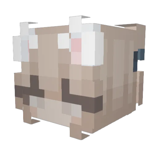 graxed Minecraft avatar head, 3D render