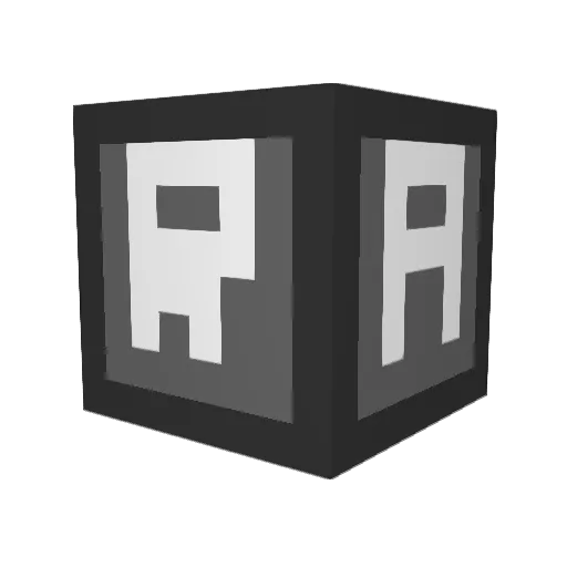 graybox Minecraft avatar head, 3D render