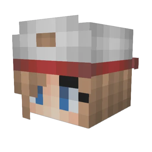 grayred Minecraft avatar head, 3D render