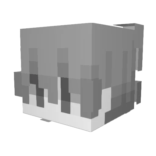 grayscale_912949 Minecraft avatar head, 3D render