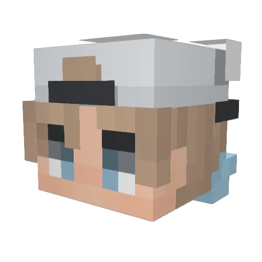 grayylive_ Minecraft avatar head, 3D render