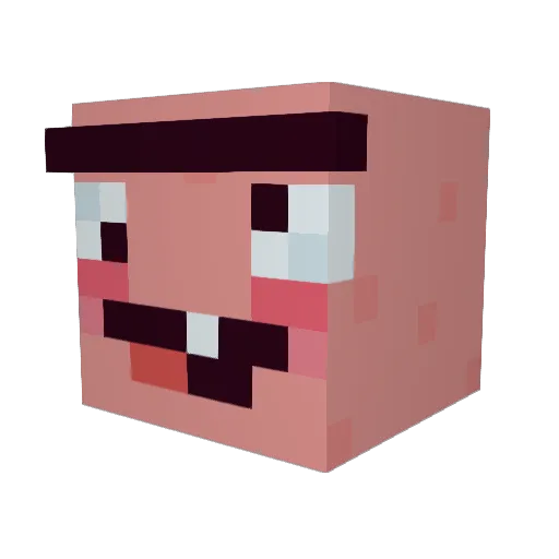 grcetn Minecraft avatar head, 3D render