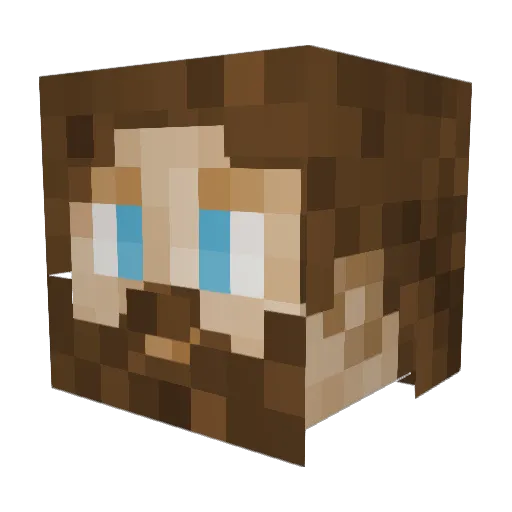 greatbeardtx Minecraft avatar head, 3D render