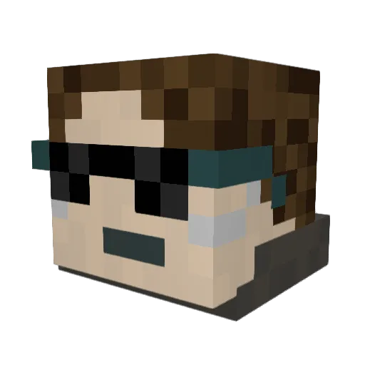 grecchus Minecraft avatar head, 3D render