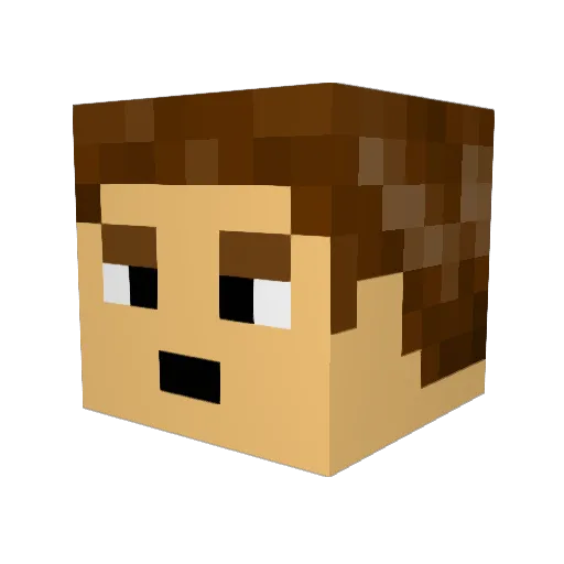 grecomon Minecraft avatar head, 3D render
