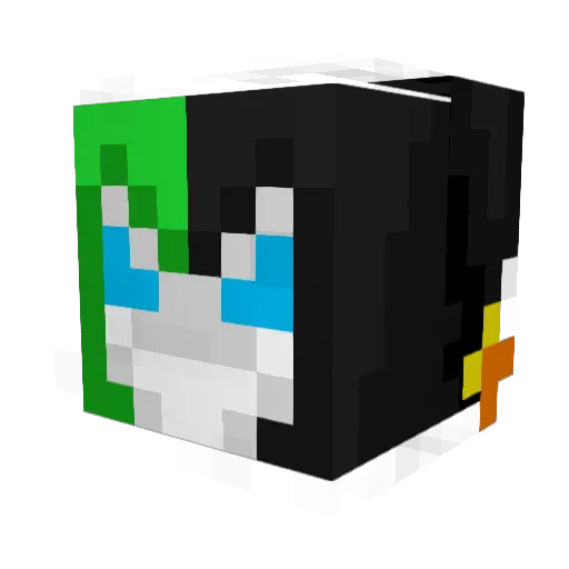 greeenbird Minecraft avatar head, 3D render