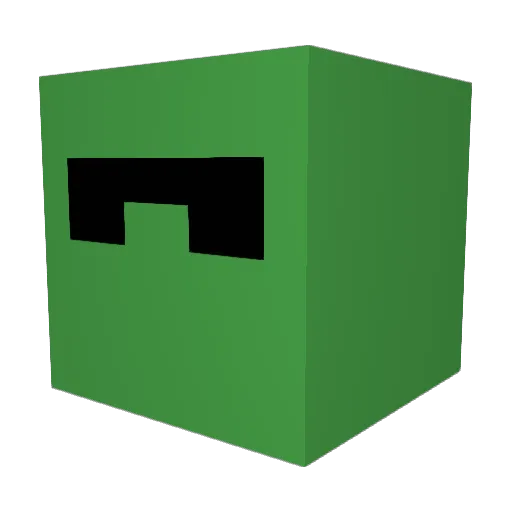 green13yt Minecraft avatar head, 3D render