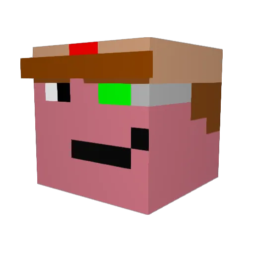 green7560 Minecraft avatar head, 3D render