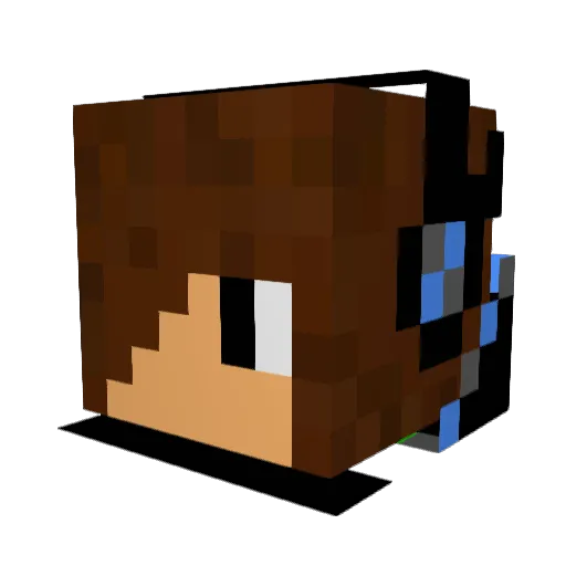green_UFO Minecraft avatar head, 3D render