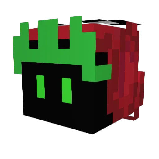 green_crown Minecraft avatar head, 3D render