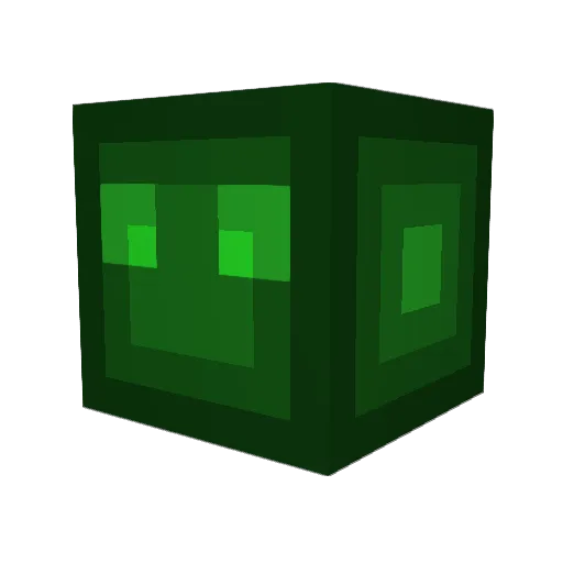 green_over Minecraft avatar head, 3D render