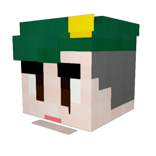 green_tea_1 Minecraft avatar head, 3D render