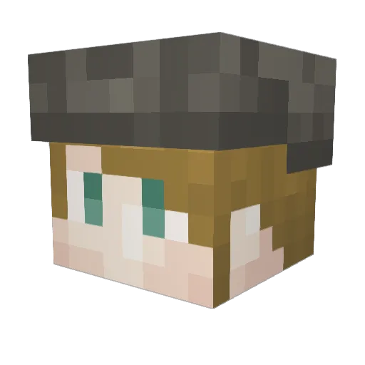greenapel Minecraft avatar head, 3D render