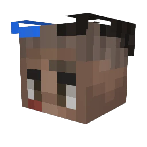 greenbul Minecraft avatar head, 3D render