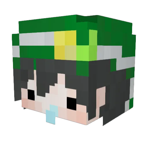 greenchoha Minecraft avatar head, 3D render