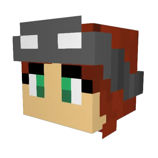greenguppy Minecraft avatar head, 3D render