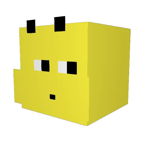 greenner Minecraft avatar head, 3D render