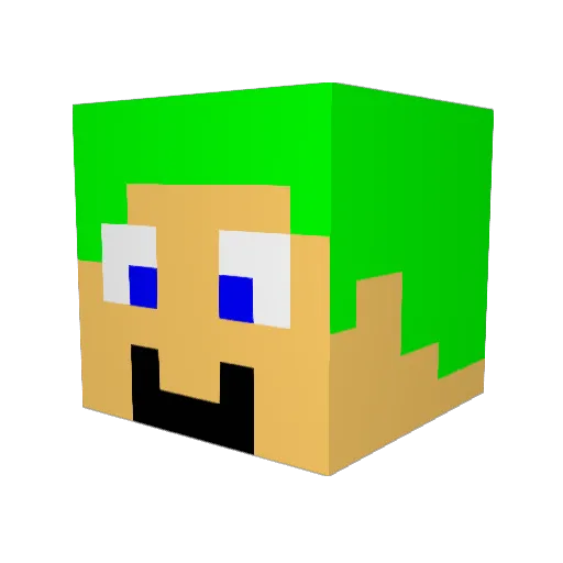 greenpie7 Minecraft avatar head, 3D render