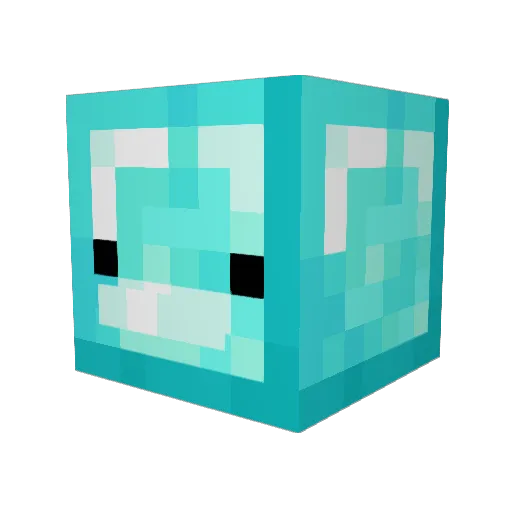 greenpill Minecraft avatar head, 3D render