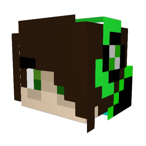 greenray_real Minecraft avatar head, 3D render