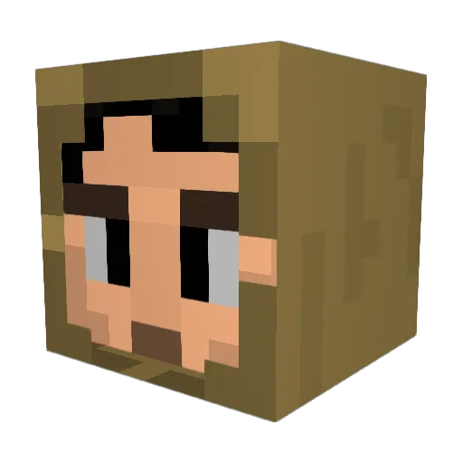 greenryu Minecraft avatar head, 3D render