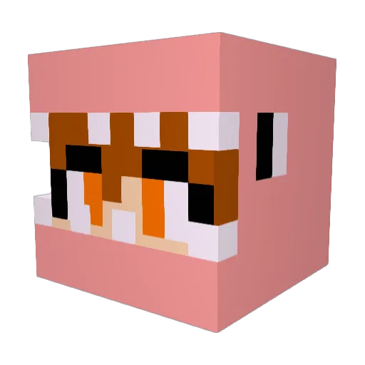 greensay Minecraft avatar head, 3D render