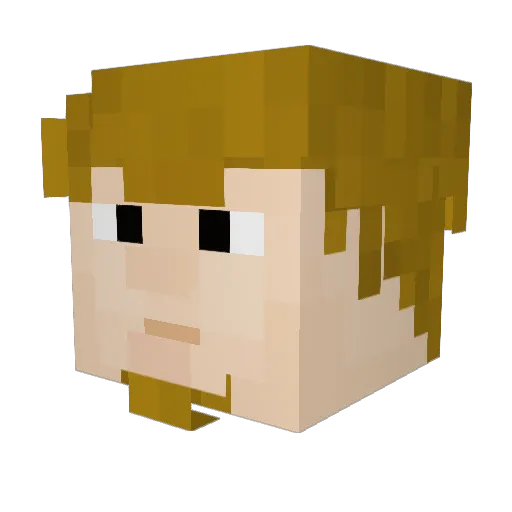 greenstr Minecraft avatar head, 3D render
