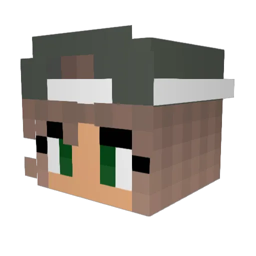 greentiin Minecraft avatar head, 3D render