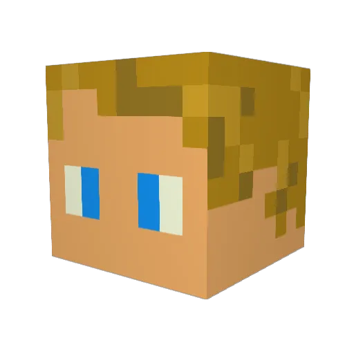 greetek Minecraft avatar head, 3D render