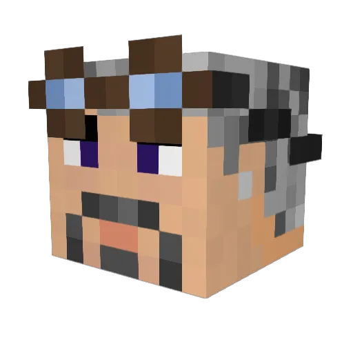 grekrulez Minecraft avatar head, 3D render