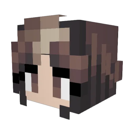 gretchie Minecraft avatar head, 3D render