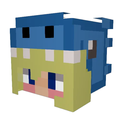 gretinator Minecraft avatar head, 3D render