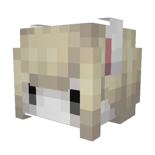 grewords Minecraft avatar head, 3D render