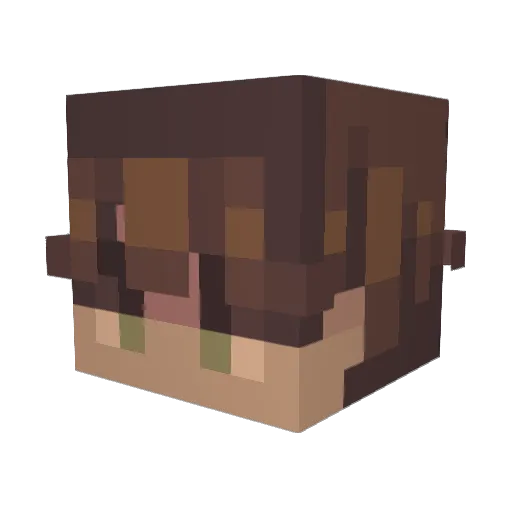 grey_ish Minecraft avatar head, 3D render