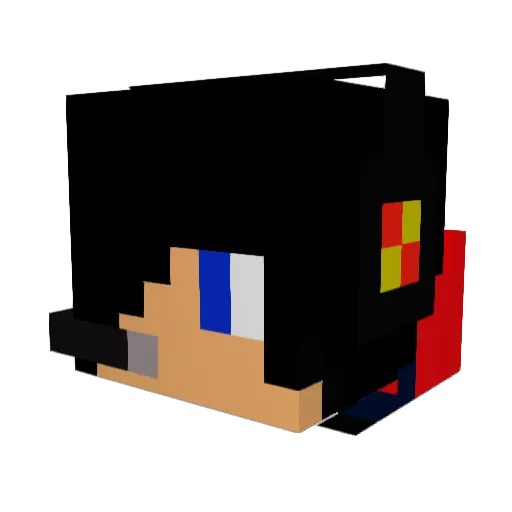 greymath Minecraft avatar head, 3D render