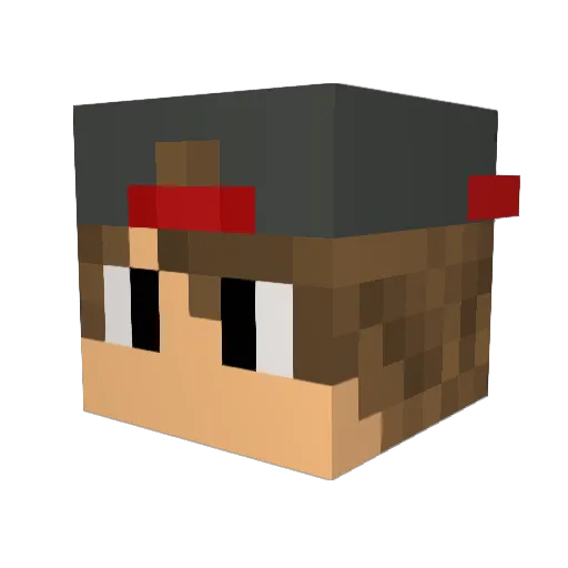 grilotas Minecraft avatar head, 3D render