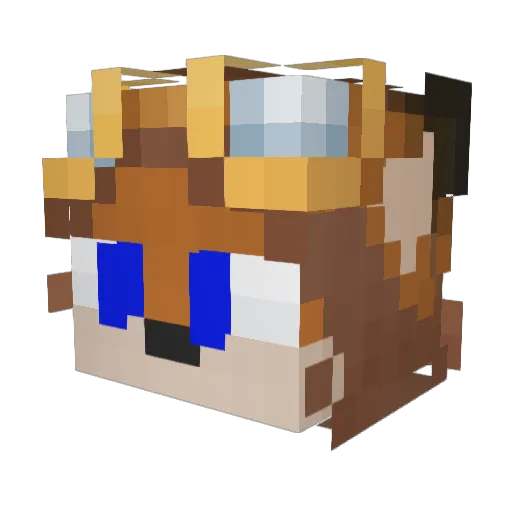 grimfaux Minecraft avatar head, 3D render