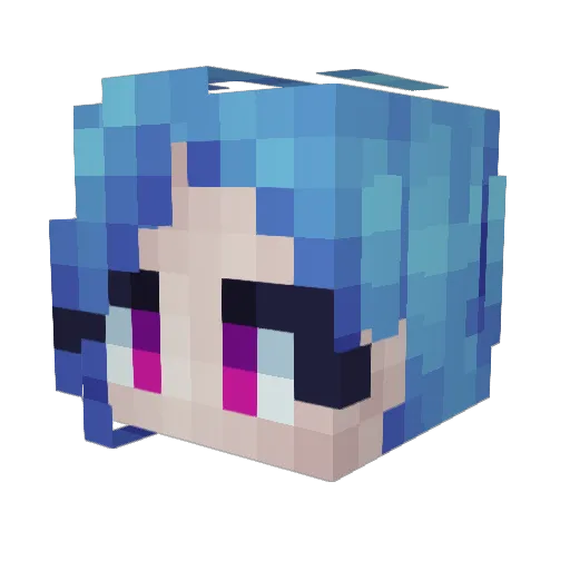 grimygrl Minecraft avatar head, 3D render