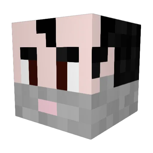 grobroussou Minecraft avatar head, 3D render