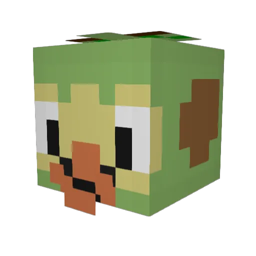 groookey Minecraft avatar head, 3D render