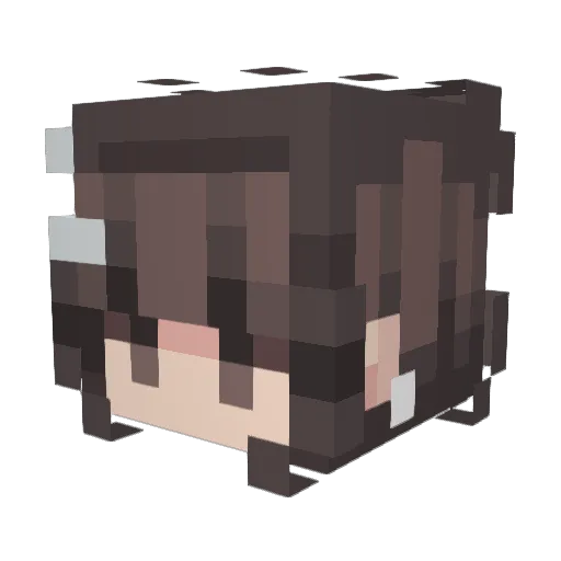 grpaes Minecraft avatar head, 3D render