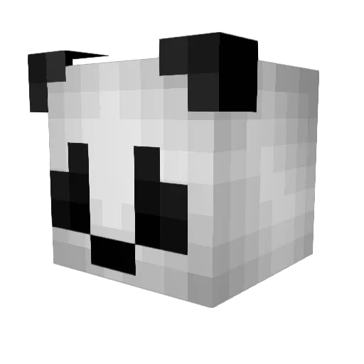 grrrPanda Minecraft avatar head, 3D render