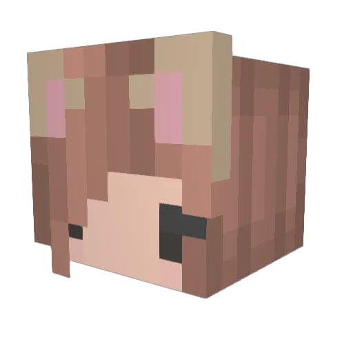 grrrl Minecraft avatar head, 3D render